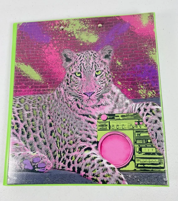 🔥 Trapper Keeper Binder Portfolio Folder 2021 Mead Retro Leopard Boombox Purple