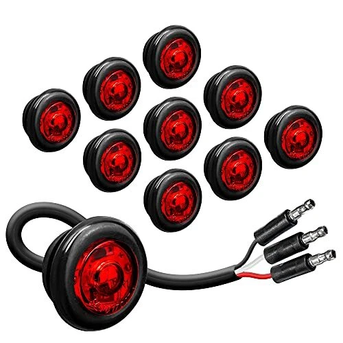 10pc 3/4 Inch Round Trailer LED Marker Light Set