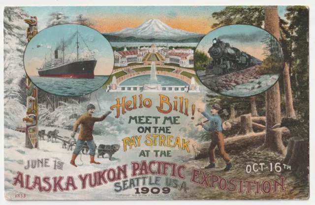 c1900s World’s Fair Alaska Yukon Pacific Exposition AYPE Seattle WA Postcard