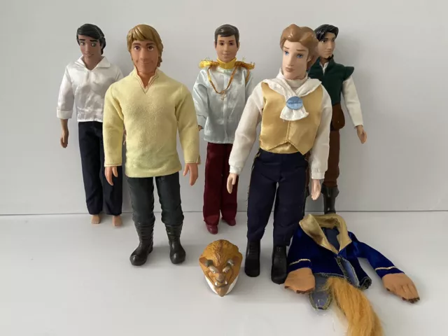 5x Disney/Simba Prince Dolls;  Beast Flynn Prince Charming Eric.