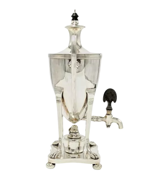 Samovar e bruciatore argento massiccio irlandese 1710 g 2 pinte (1810-K-UVLWN)