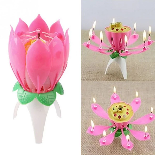 Velas Mágicas, Velas Flor de Loto Sorpresa decorativa para Cumpleaños. (1pc)