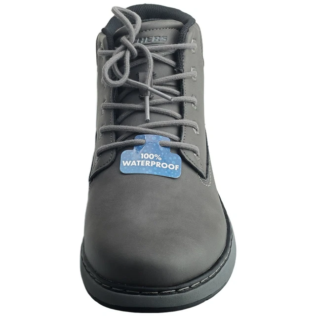 SKECHERS GARLAN DENO Waterproof Mens Casual Boots in Charcoal - 8 UK £ ...