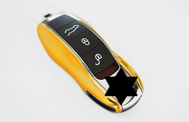 Für Porsche Gold Schlüssel Cover Key Cover Schlüssel Funk Fernbedienung FFB