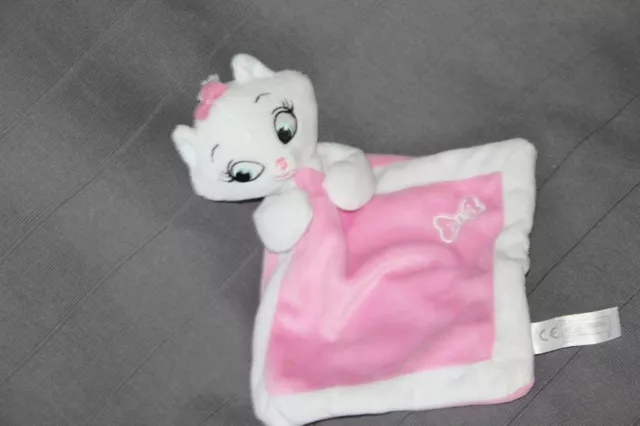 Doudou Disney Nicotoy Marie Aristochats Plat Rose Blanc Noeud