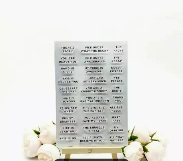 Sentiment Words Quotes  Silicon Transparent Stamp Seal Card Making UK stocked