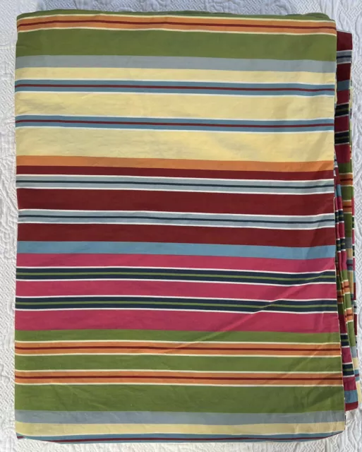 Pottery Barn Duvet Cover Twin Size Multi Color Stripe Cotton