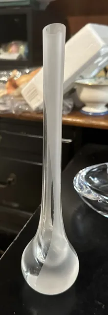 Mats Jonasson Signed Art Glass Vase 10.5  Full Lead Crystal Made in Sweden #4028