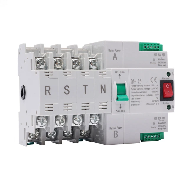 Interruttore trasferimento auto Dual Power 100 A 4P interruttore di carico corrente di emergenza interruttore