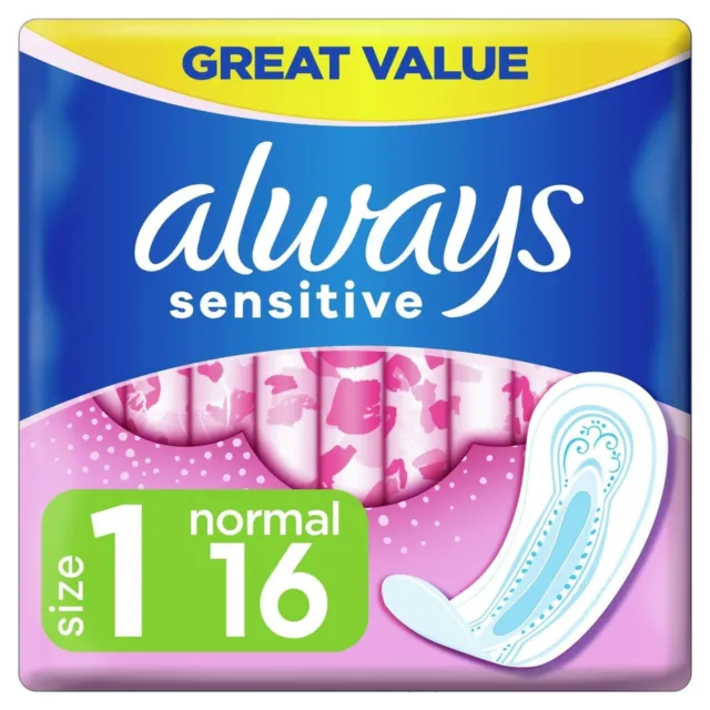 Always Sensitive Normal Ultra (Size 1) Sanitary Towels Pack of 16 Pads
