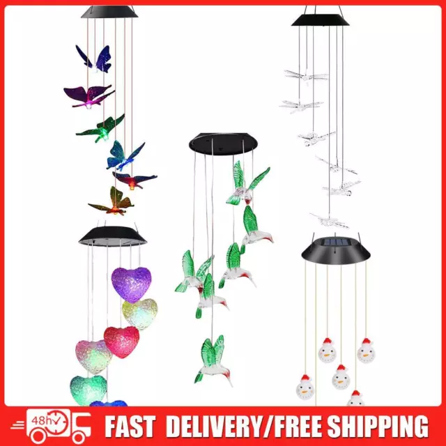 Wind Chimes Solar String Lights Color Changing LED Waterproof Outdoor Lights