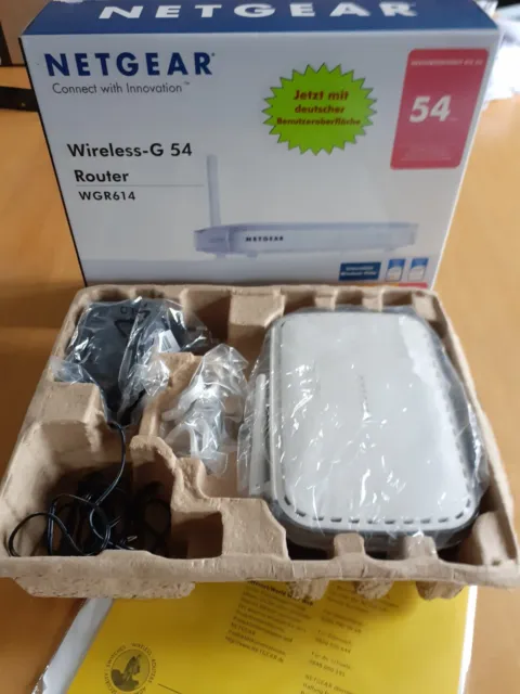 WiFi Router Netgear WGR614 v7, 54 MBit/s, WLAN, inkl. Netzteil und Netzwerkkabel