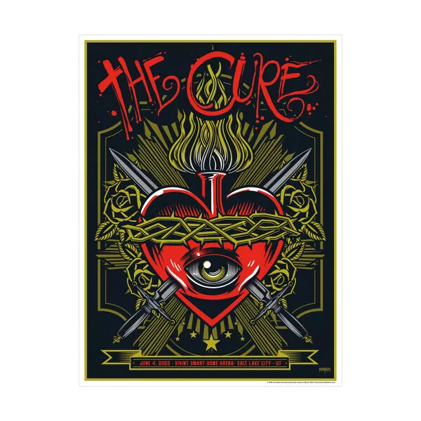 The Cure Official Poster 6/4/23 Vivint Smart Home Arena Salt Lake City