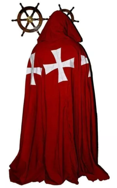 Medieval Crusader Templar Tunic Knights Red Surcoat Cloak cosplay costume