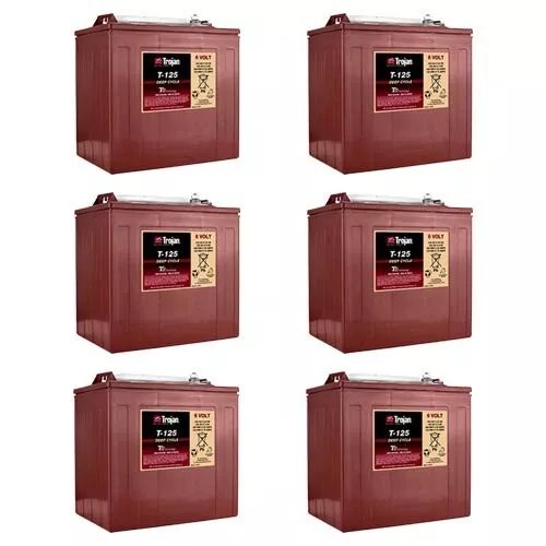 6 x 6V 240Ah Multi Purpose, Flooded Deep-Cycle Batteries, Trojan T125