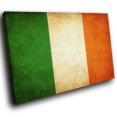ZAB139 Irlandese Bandiera Tricolore Astratta Moderna A CASA WALL ART PICTURE STAMPA