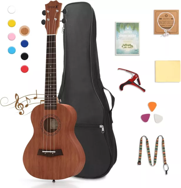 23'' Concert Ukulele Beginners Uke with Bag Pick and Spare Strings Beginner