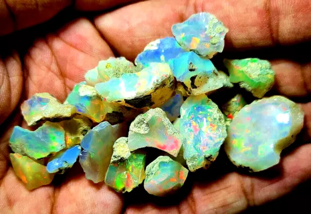 100 Karat Trocken Opal Rau Menge Äthiopisch Welo Feuer Opal Roh Passend Für