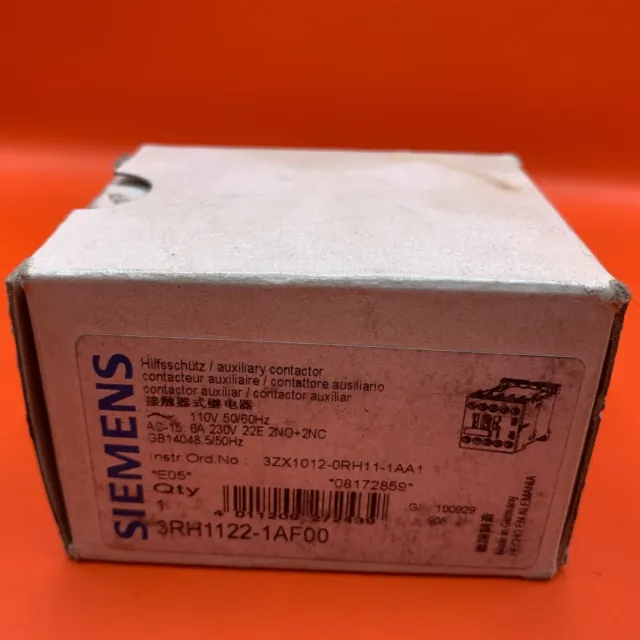 Siemens 3RH1122-1AF00 Contactor Relay (NIB)