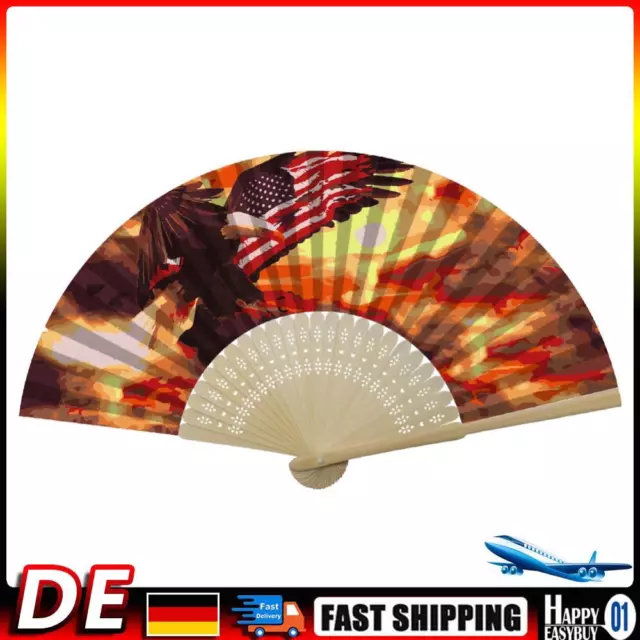 Ventilador plegable pintura al óleo Independence Day Eagle por números pintado hágalo usted mismo (FAN27) lo último