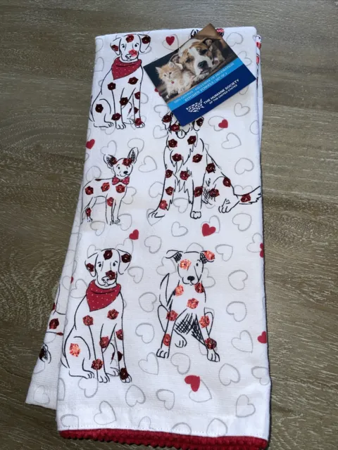 Humane Society Dogs, Lips, and Hearts Pattern Kitchen Dish Towel Set (2 Towels)