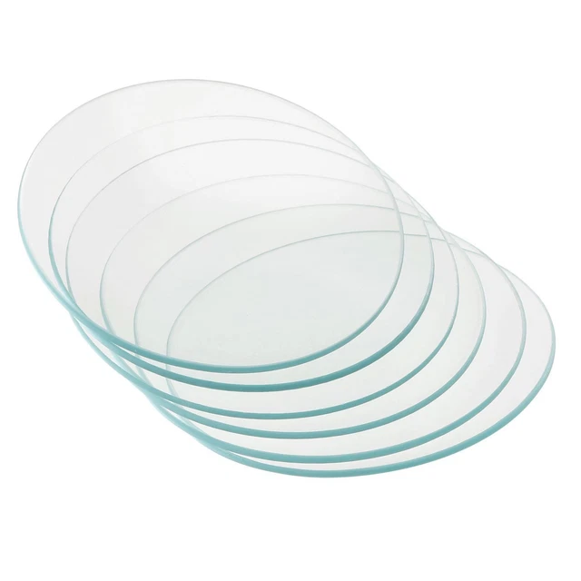 6Pcs 90mm Dia Watch Glass Beaker Cover Smooth Edges Chamfered Arc Transparent