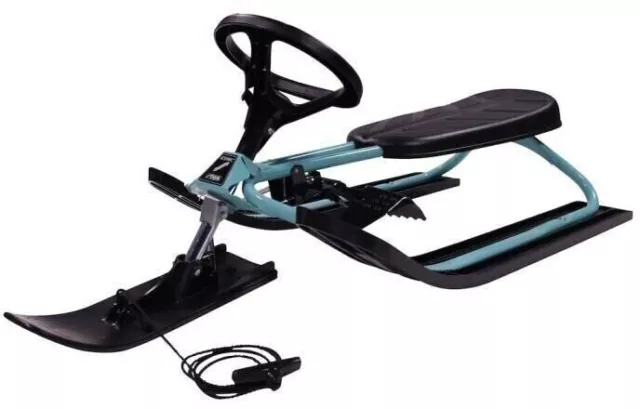 Stiga Lenkschlitten » Snowracer Iconic « Teal black, 3 Gleitkufen