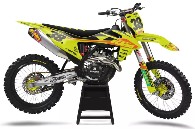 Custom MX Graphics Kit Fluro Yellow Rebel KTM SX SXF 125 250 350 450 2020