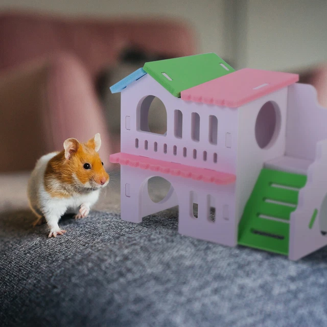 Hamstervilla Hölzern Leiter Kleiner Tierspielplatz Spielzeug Für 3