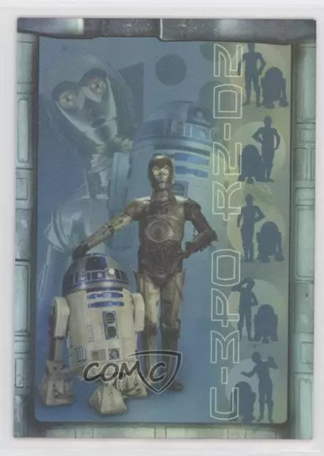 2002 Topps Star Wars: Attack of the Clones Prismatic Foil C-3PO R2-D2 #8 0k3a