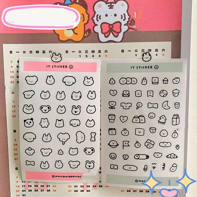 10Pcs Ins Mini Stickers Pink Animal Stickers Expression Pack Phone Sticker ~~