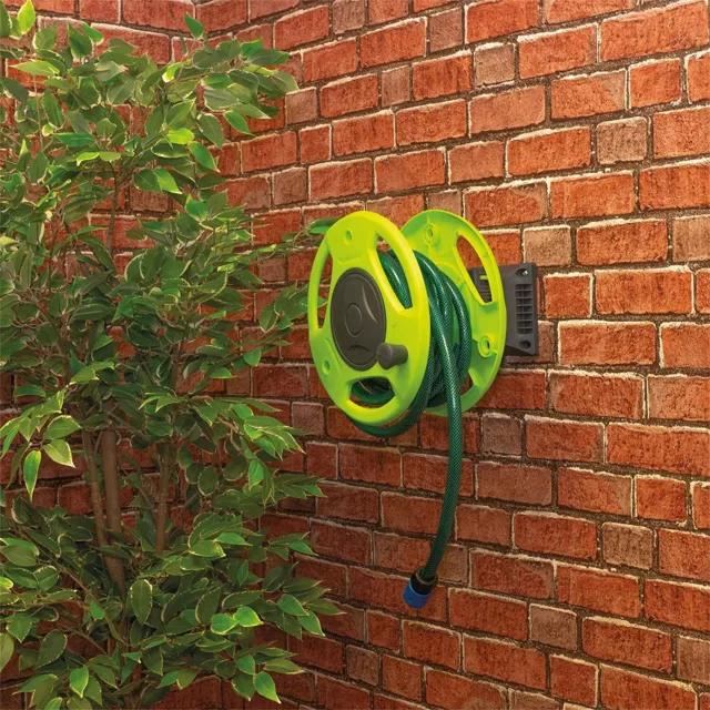 Garden Hose Pipe Hanger Wall Mounted Winding Cable Tidy Storage Shed Reel Holder