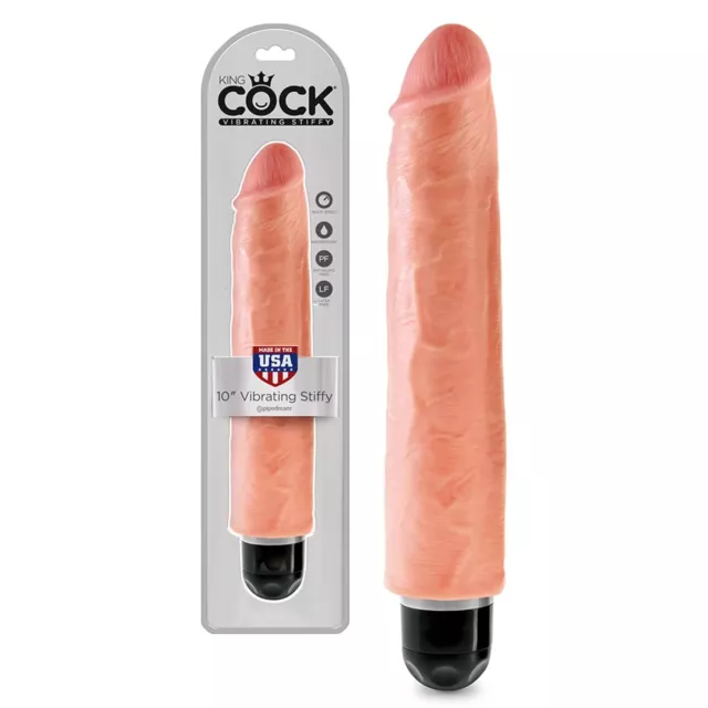 Dildo Vibrante Realistico di 25,4 cm di King Cock - Fallo Stimolatore Vaginale