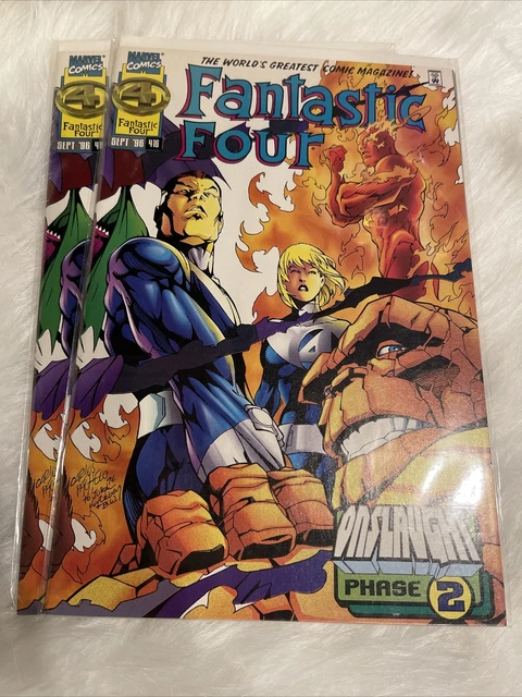 Fantastic Four #416, Marvel Comics, 1996, Onslaught Phase 2 Wraparound Cover