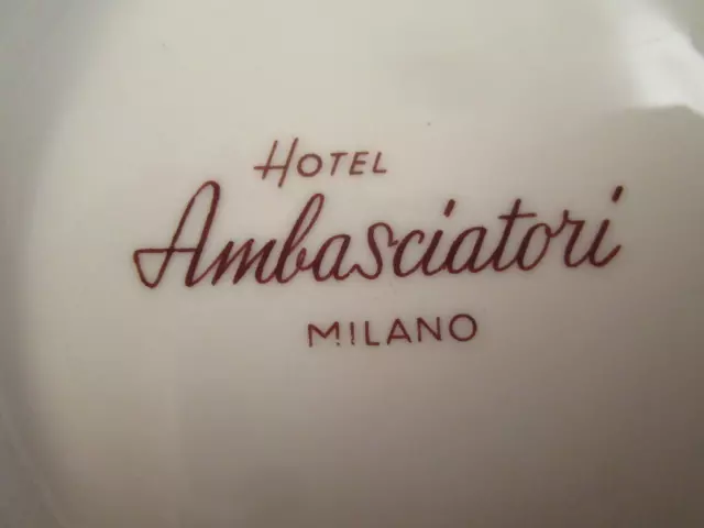 Vintage Hotel Ambasciatori Milano Italy Souvenir Trinket Change Dish 3