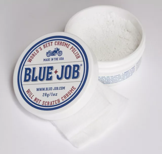 Vernis d'échappement bleu Job chrome + tissu de polissage sans peluches PLUS GRANDE baignoire même prix