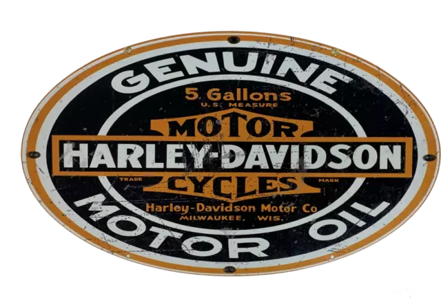 Harley Davidson Motor Oil Metal Oval Wall Sign Man Cave Fathers Day Garage Gift
