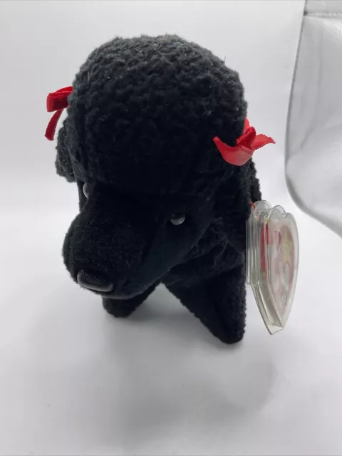TY Beanie Babies Gigi  The Black Poodle Dog With Tag In Plastic Protector 1998 B 2