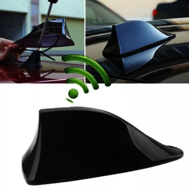 Black Universal Auto Car Roof Radio AM/FM Signal Shark Fin Aerial Antenna UK