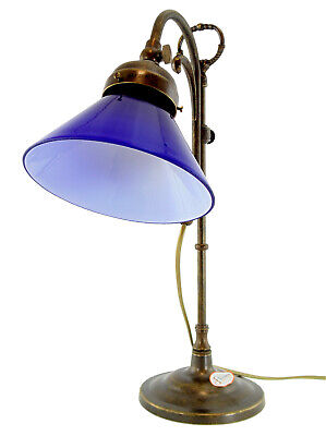 Lampada ottone brunito da tavolo,scrivania,lampade saliscendi stile liberty sc22 2