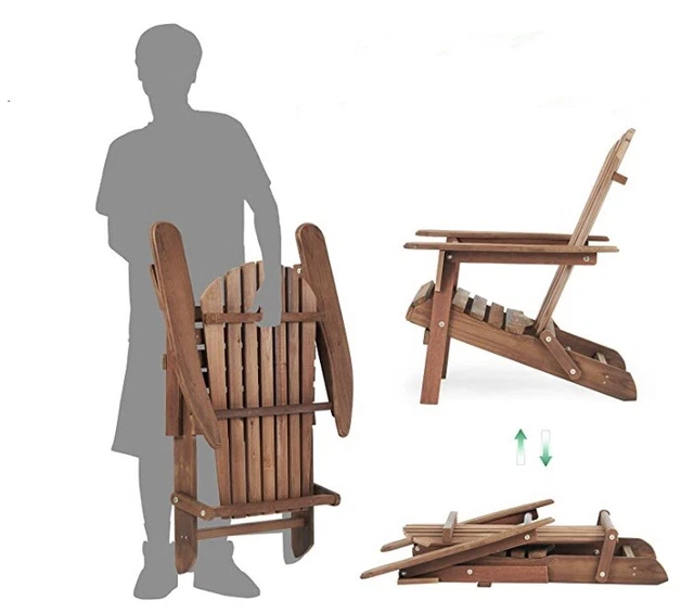 Miss Tidy®  Adirondack Chair, Part-assembled Wooden Garden Folding Armchair