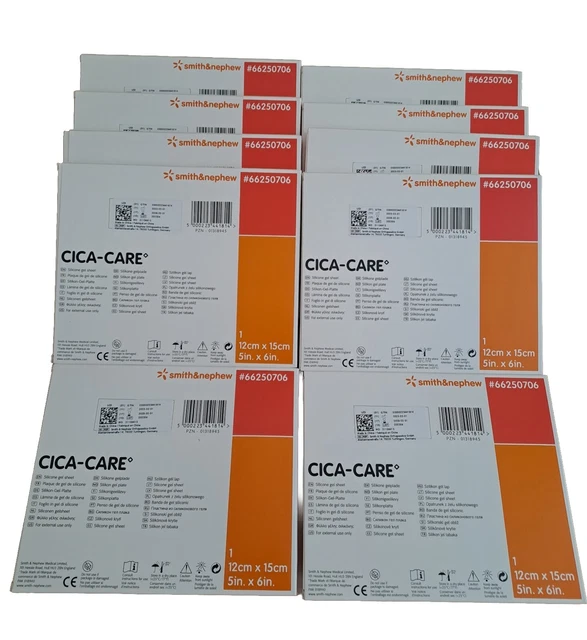 BUNDLE OF 10 Cica Care Silicone Gel Sheet 12x15 cm scar treatment 2028
