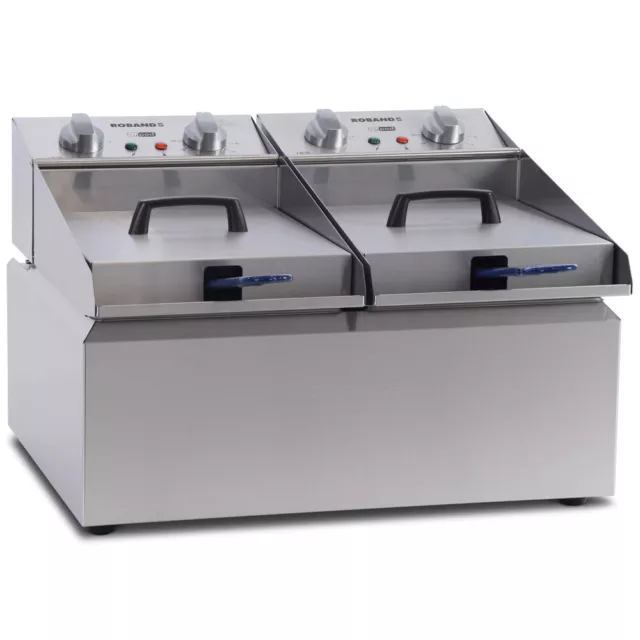 Roband Double 8L Pan 2 Basket Counter Top Commercial Frypod Fryer FR28