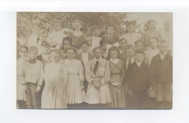Swansea MA RPPC photo postcard group of older children and teens, all dressed up