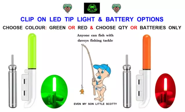 Viper Led Clip On Rod Tip Light+Battery Night Light Bite Indicator Glow Stick