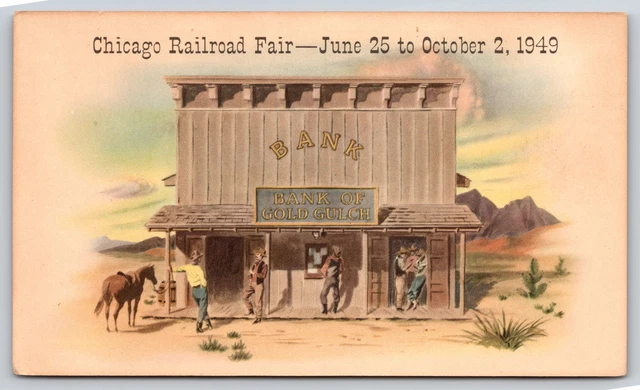 Chicago Railroad Fair 1949~Continental Illinois Natl Bank & Trust Co~Vintage PC