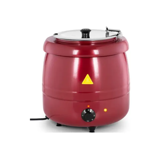 Soupière Électrique Marmite Cuve Amovible Marmite Faitout Inox Rouge 10 L 400 W