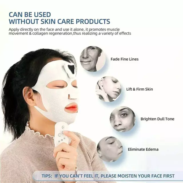 Facial Beauty Machine EMS Microcurrent Mask Face Skin Tightening Lifting Set 2