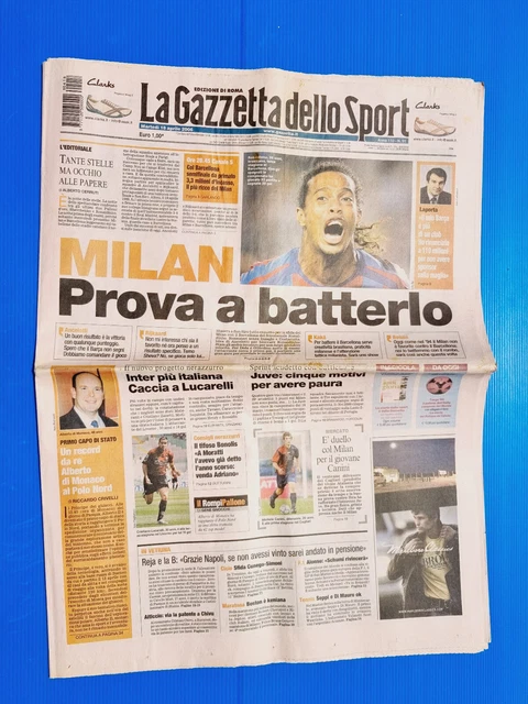 GAZZETTA DELLO SPORT 18 Abril 2006 Ronaldinho-Milan-Alberto De Monaco-Polo Norte EUR 10,89 - ES