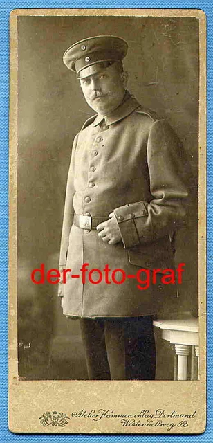 Foto, groß, Soldat in Uniform mit Mütze, Mannschaftskoppel, um 1915 !!!